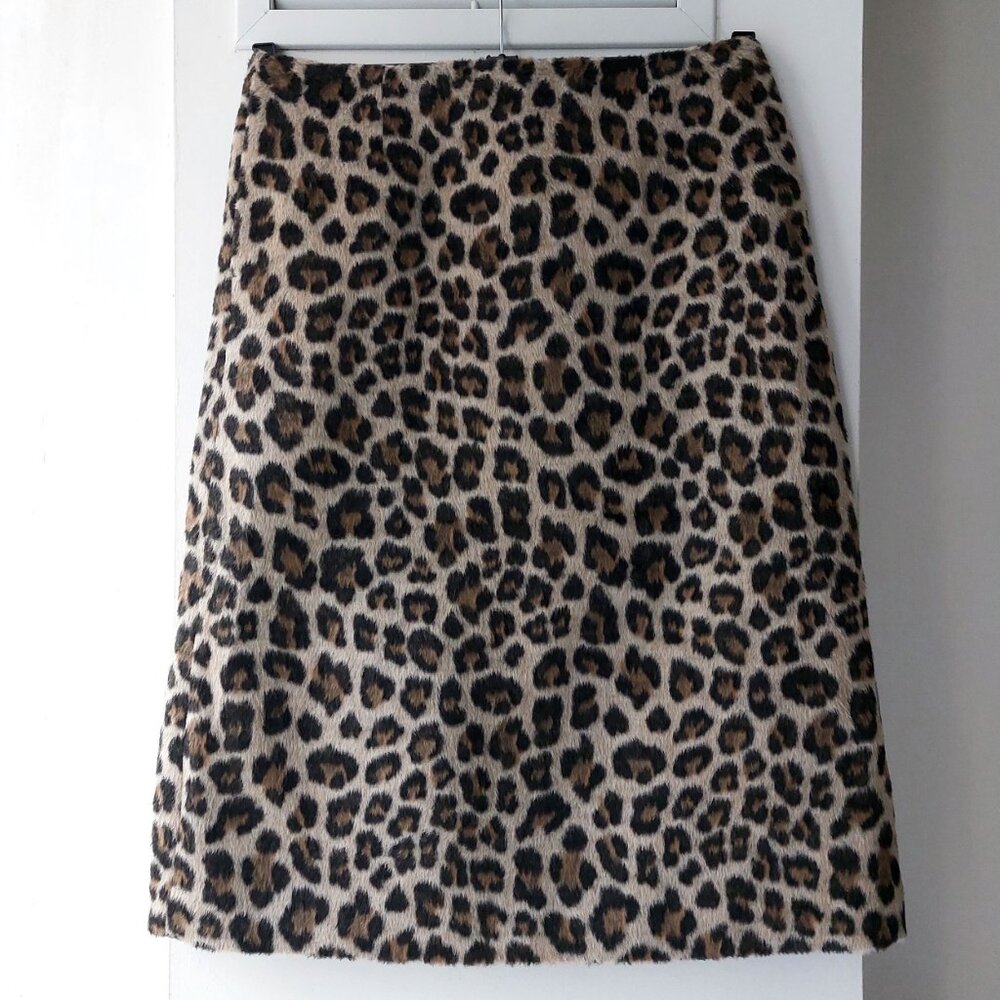NWT Leopard print wool blend midi skirt - size 10 fits like 8